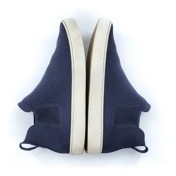 ROTHY'S The Chelsea Boot Slip On  High Top Sneakers in Navy Knit - Picture 9 of 12